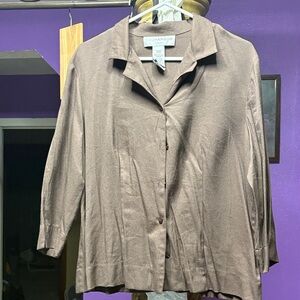 Sag Harbor Taupe Button-Up Shirt